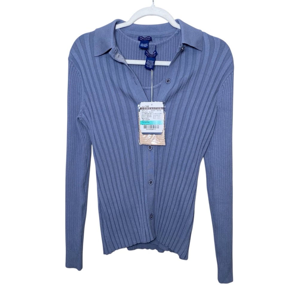 NWT Doncaster Steel Blue V-Neck Shell and Cardigan Twin Set